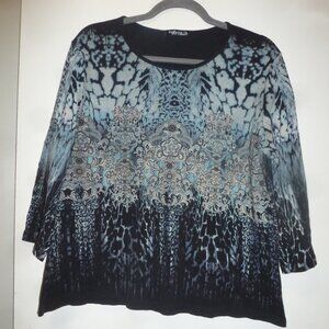 USA made Cute  Marietta 3/4 sleeve Top - XLarge